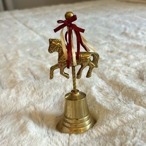 Vintage solid brass carousel horse design dinner bell!